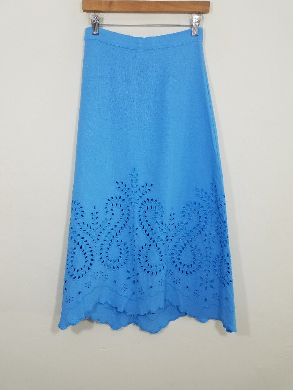 Line New Zara Linen Blend Long Skirt Blue Size S